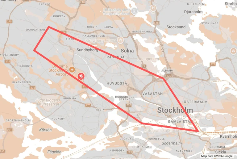 Map of the route