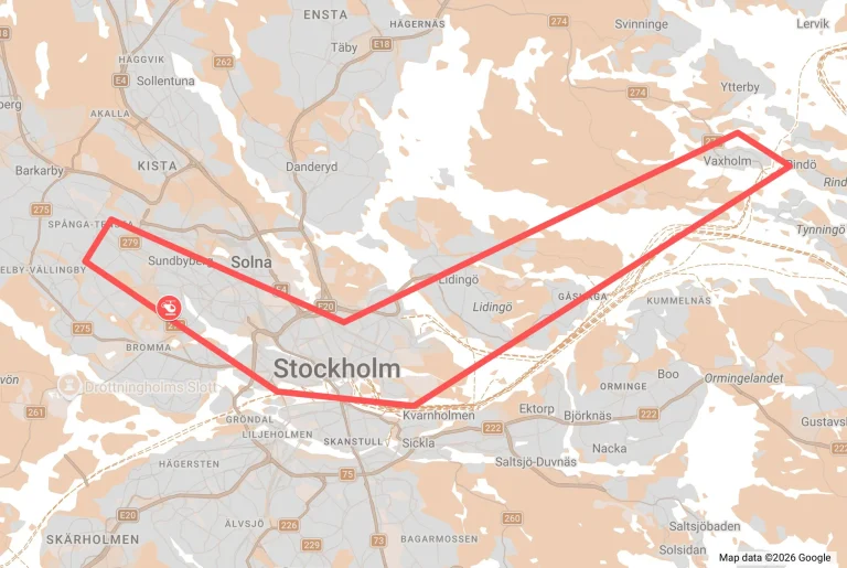 Map of the route