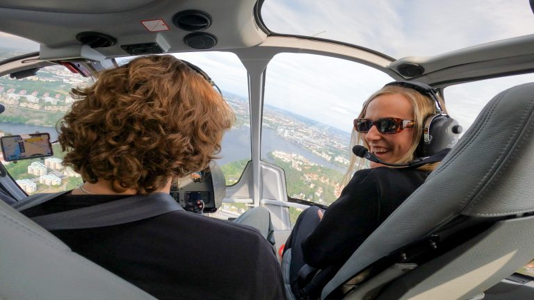 Helicopter Cockpit in Air