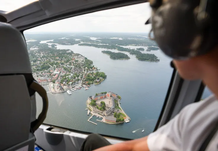 stockholm 30 minute private helicopter tour with vaxholm