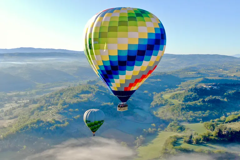 Tuscany from a hot air balloon